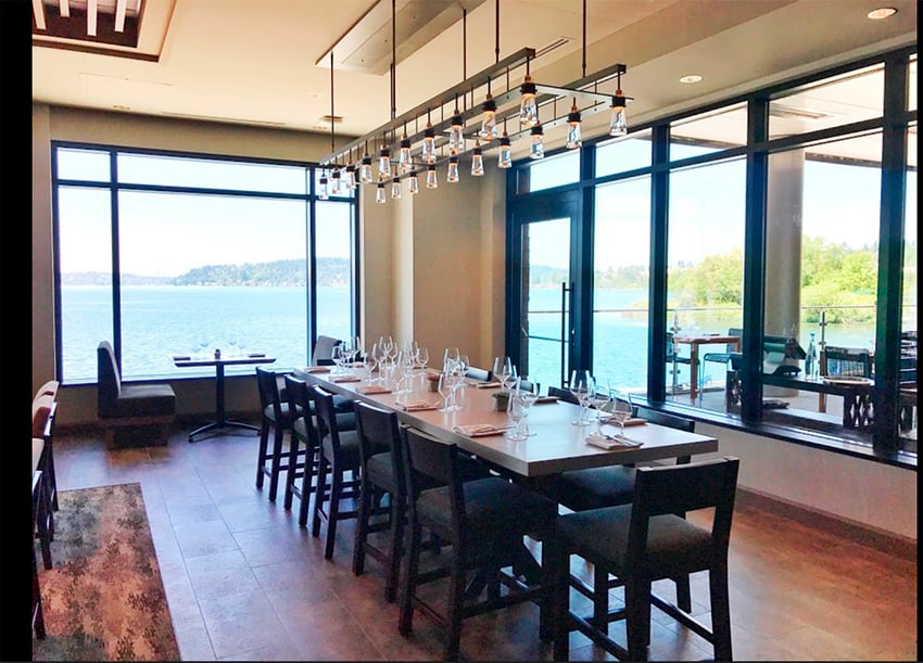 Steel Pendant Light in Restaurant