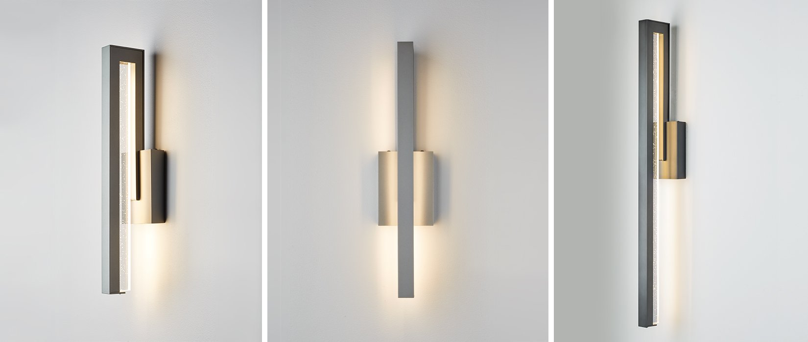 Edge Medium LED Outdoor Sconce ADA compliant direct wire LED wall sconce with finish and a Seeded Clear glass diffuser
